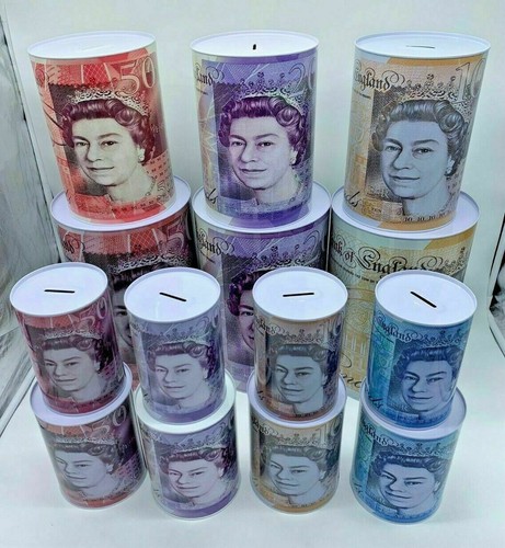Money box tin 10 - money, £5