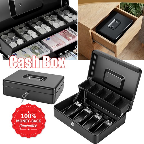 Metal cash box security safe - metal,