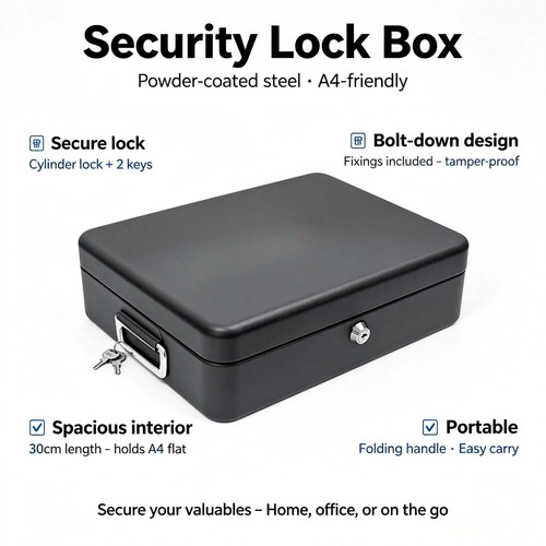 Security lock box large - security,