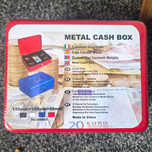 Metal cash box red - cash,