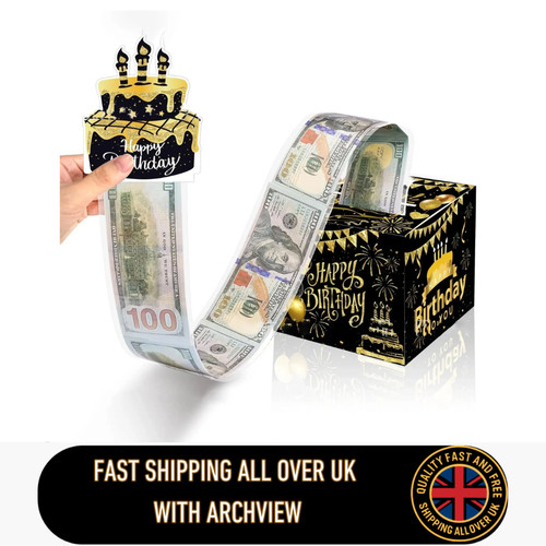 Birthday cash gift box - box, pull