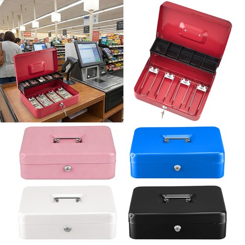 Lockable metal cash box with - metal,
