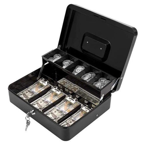 Lockable cash box with key - lockable,