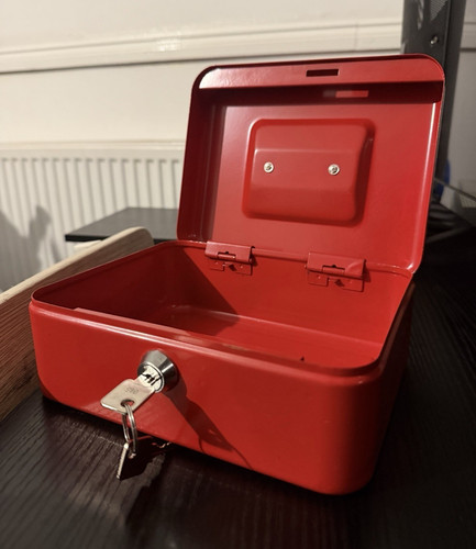 Small red portable metal money - portable,