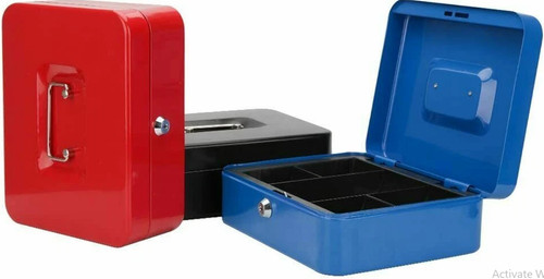 Metal cash box lockable - lockable,