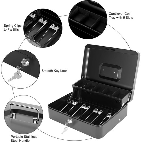 Metal cash box lockable - metal,