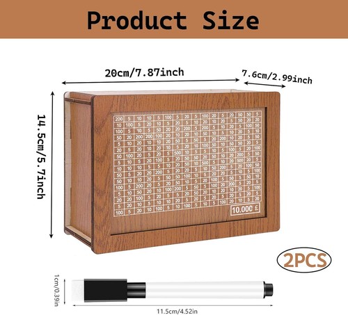 Cash vault wooden savings box - vault,