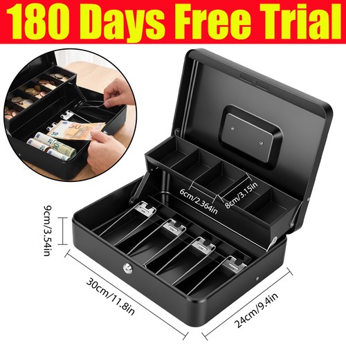 Metal cash box lockable - cash,