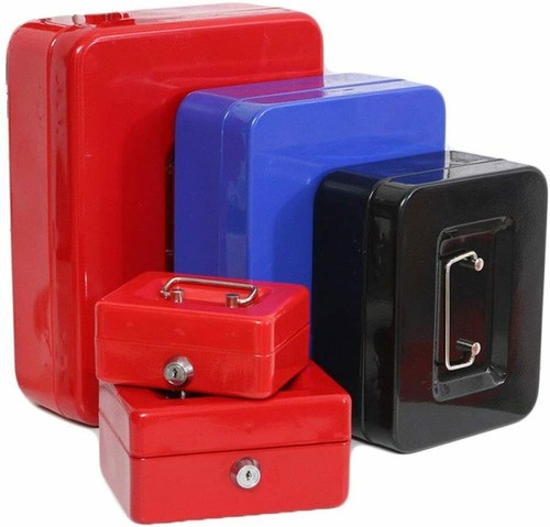Secure metal cash box - secure, key